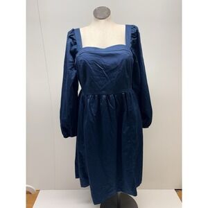 Ava & Viv XXL Balloon Long Sleeve Woven Midi A-line‎ Dress with Pockets NWT